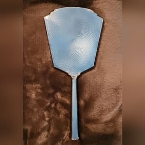 Vintage Sterling Silver Blue Enamel Dresser Mirror